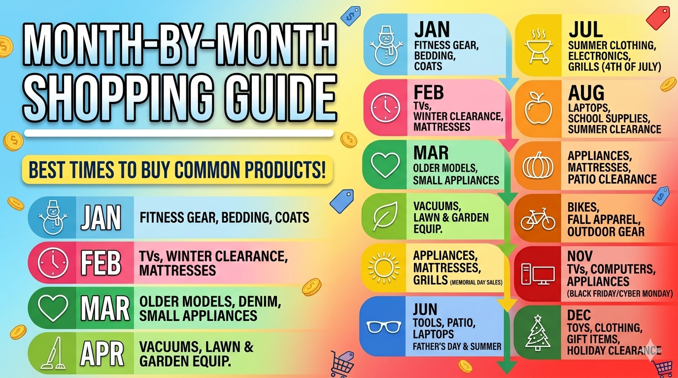 Best Times to Buy Common Products: A Month-by-Month Shopping Guide